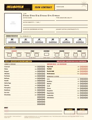 First page of Toon Contract