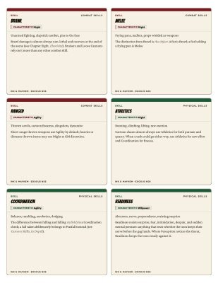 First page of Skill Cards